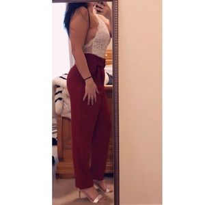 F21 red dressy pants